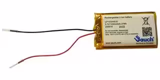LP103048JU: Rechargeable Battery, 3.7 V, Lithium Ion, 1.45 Ah, Wire Leads, 1