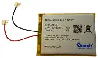 LP735977JH: Rechargeable Battery, 3.7 V, Lithium Ion, 5 Ah, Wire Leads, 1