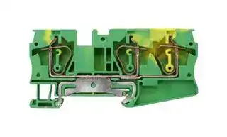 8WH2003-0CH07: DIN Rail Mount Terminal Block, PE Thru, 3 Ways, 24 AWG, 8 AWG, 6 mm², Clamp, 52 A