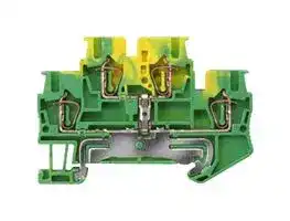 8WH2020-0CF07: DIN Rail Mount Terminal Block, PE, 4 Ways, 28 AWG, 12 AWG, 2.5 mm², Clamp