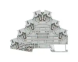 8WH2040-4LF00: DIN Rail Mount Terminal Block, Grey, 8 Ways, 28 AWG, 12 AWG, 2.5 mm², Clamp, 20 A