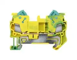8WH3000-0CE07: DIN Rail Mount Terminal Block, PE Thru, 2 Ways, 24 AWG, 16 AWG, 1.5 mm², IDC