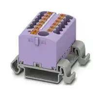 3273236: Panel Mount Barrier Terminal Block, Violet, 24 A, 690 V, 13 Pole, Push In, 12 AWG