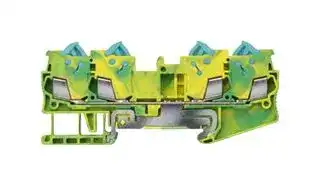 8WH3004-0CE07: DIN Rail Mount Terminal Block, PE Thru, 4 Ways, 24 AWG, 16 AWG, 1.5 mm², IDC