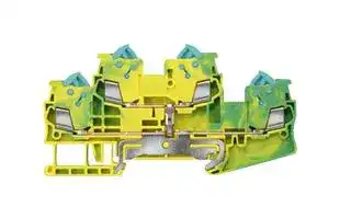 8WH3020-0CE07: DIN Rail Mount Terminal Block, PE, 4 Ways, 24 AWG, 16 AWG, 1.5 mm², IDC