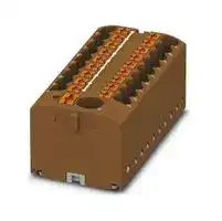3273514: Panel Mount Barrier Terminal Block, Brown, 24 A, 450 V, 19 Pole, Push In, 12 AWG
