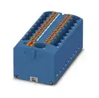3273506: Panel Mount Barrier Terminal Block, Blue, 24 A, 450 V, 19 Pole, Push In, 12 AWG