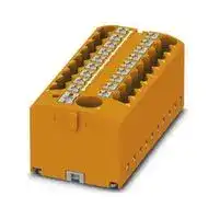 3273522: Panel Mount Barrier Terminal Block, Orange, 24 A, 450 V, 19 Pole, Push In, 12 AWG