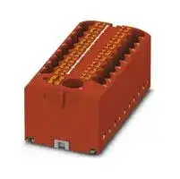 3273508: Panel Mount Barrier Terminal Block, Red, 24 A, 450 V, 19 Pole, Push In, 12 AWG