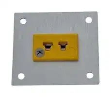 AM-K-FF + FMP-1: Thermocouple Connector, Miniature, Yellow, 45 x 40mm Panel, K, Socket, 1Way, ANSI, Fascia Mount
