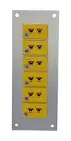 AM-K-FF + FMP-6: Thermocouple Connector, Miniature, Yellow, 45 x 115mm Panel, K, Socket, 6Way, ANSI, Fascia Mount