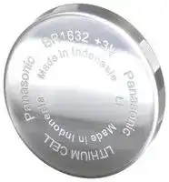 BR-1632/DBN: Battery, 3 V, 1632, Lithium, 120 mAh, Pressure Contact, 1