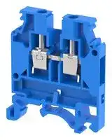 KUT4N/BLUE: DIN Rail Mount Terminal Block, Feed Thru, 2 Ways, 20 AWG, 10 AWG, 4 mm², Screw, 32 A