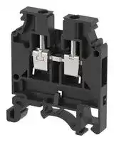 KUT4N/ BLACK: DIN Rail Mount Terminal Block, Feed Thru, 2 Ways, 20 AWG, 10 AWG, 4 mm², Screw, 32 A