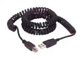 COILUAB: USB Cable, USB Type A Plug to USB Type B Plug, 3.8 m, 12.5 ft, USB 2.0, Black