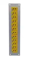 AM-K-FF + FMP-12: Thermocouple Connector, Miniature, Yellow, 45 x 205mm Panel, K, Socket, 12Way, ANSI, Fascia Mount