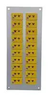 AM-K-FF + FMP-20: Thermocouple Connector, Miniature, Yellow, 75 x 175mm Panel, K, Socket, 20Way, ANSI, Fascia Mount