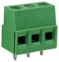 CTB0102/3: Wire-To-Board Terminal Block, Standard Rising Clamp, 5 mm, 3 Ways, 22 AWG, 12 AWG, 3.3 mm², Screw