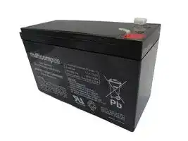 MPUF12-7.2: Rechargeable Battery, 12 V, Lead Acid, 7.2 Ah, Quick Connect, 1