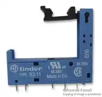 93.11: Relay Socket, Through Hole, Through Hole, 5 Pins, 6 A, 250 V, 93 Series