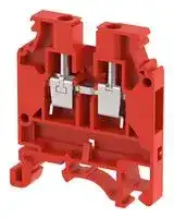 KUT4N/ RED: DIN Rail Mount Terminal Block, Feed Thru, 2 Ways, 20 AWG, 10 AWG, 4 mm², Screw, 32 A