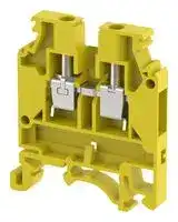 KUT4N/ YELLOW: DIN Rail Mount Terminal Block, Feed Thru, 2 Ways, 20 AWG, 10 AWG, 4 mm², Screw, 32 A