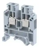 KUT6N/GREY: DIN Rail Mount Terminal Block, Feed Thru, 2 Ways, 20 AWG, 8 AWG, 6 mm², Screw, 41 A