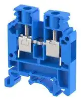 KUT6N/BLUE: DIN Rail Mount Terminal Block, Feed Thru, 2 Ways, 20 AWG, 8 AWG, 6 mm², Screw, 41 A