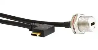 MP011932: USB Cable, C2 Panel Type C Jack to 90° Type C Plug, 1 m, 3.3 ft, USB 3.1, Black