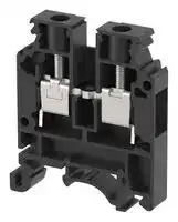 KUT6N/ BLACK: DIN Rail Mount Terminal Block, Feed Thru, 2 Ways, 20 AWG, 8 AWG, 6 mm², Screw, 41 A