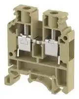 KUT6N/ BEIGE: DIN Rail Mount Terminal Block, Feed Thru, 2 Ways, 20 AWG, 8 AWG, 6 mm², Screw, 41 A