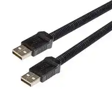 CSMUAA-PL-03M: USB Cable, Type A Plug to Type A Plug, 300 mm, 11.8 ft, USB 2.0, Black