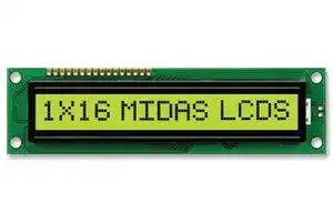 MC11609A6W-SPR-V2: Alphanumeric LCD, 16 x 1, 5V, English, Japanese, Reflective