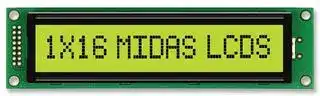MC11615A6W-SPR-V2: Alphanumeric LCD, 16 x 1, 5V, English, Japanese, Reflective