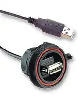 PX0844/A/0M50/A: USB Cable, Type A Plug to Type A Receptacle, 500 mm, 19.7 ", USB 2.0, Black