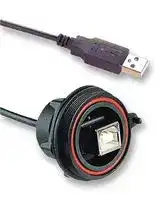 PX0844/B/0M50/A: USB Cable, Type A Plug to Type B Receptacle, 500 mm, 19.7 ", USB 2.0, Black