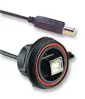 PX0844/B/0M50/B: USB Cable, Type B Plug to Type B Receptacle, 500 mm, 19.7 ", USB 2.0, Black