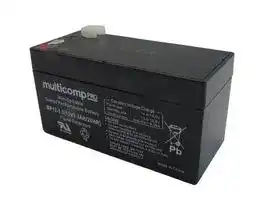 MP12-1.3: Rechargeable Battery, 12 V, Lead Acid, 1.3 Ah, Quick Connect, 1