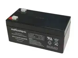 MP12-3.3: Rechargeable Battery, 12 V, Lead Acid, 3.3 Ah, Quick Connect, 1