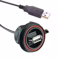 PX0844/A/0M50/A: USB Cable, Type A Plug to Type A Receptacle, 500 mm, 19.7 ", USB 2.0, Black