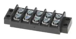 38780-0105: Panel Mount Barrier Terminal Block, 2 Row, 5 Ways, 22 AWG, 14 AWG, 11.11 mm, 15 A
