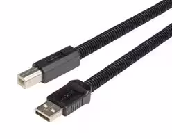 CSMUAB-PL-03M: USB Cable, Type A Plug to Type B Plug, 300 mm, 11.8 ft, USB 2.0, Black