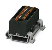 3273256: Panel Mount Barrier Terminal Block, Black, 24 A, 690 V, 19 Pole, Push In, 12 AWG