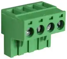 CTB9202/4: Pluggable Terminal Block, 5 mm, 4 Ways, 24 AWG, 12 AWG, 3.3 mm², Screw