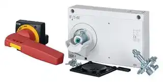 NZM4-XTVDVR: Rotary Handle, Door Coupling, Lockable, Red-Yellow, Size 4, NZM4 Series Molded Case Circuit Breakers