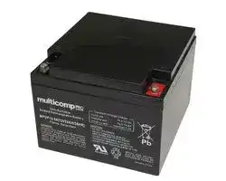 MPUF12-24: Rechargeable Battery, 12 V, Lead Acid, 24 Ah, Bolt, 1