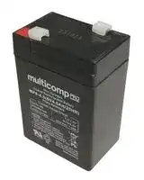 MP6-4.5: Rechargeable Battery, 6 V, Lead Acid, 4.5 Ah, Quick Connect, 1