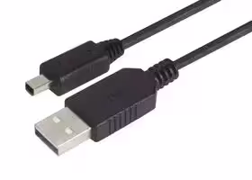 CSMUAMB4-05M: USB Cable, Type A Plug to Mini Type B Plug, 500 mm, 19.7 ft, USB 2.0, Black