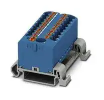 3273244: Panel Mount Barrier Terminal Block, Blue, 24 A, 690 V, 19 Pole, Push In, 12 AWG