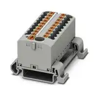 3273242: Panel Mount Barrier Terminal Block, Grey, 24 A, 690 V, 19 Pole, Push In, 12 AWG
